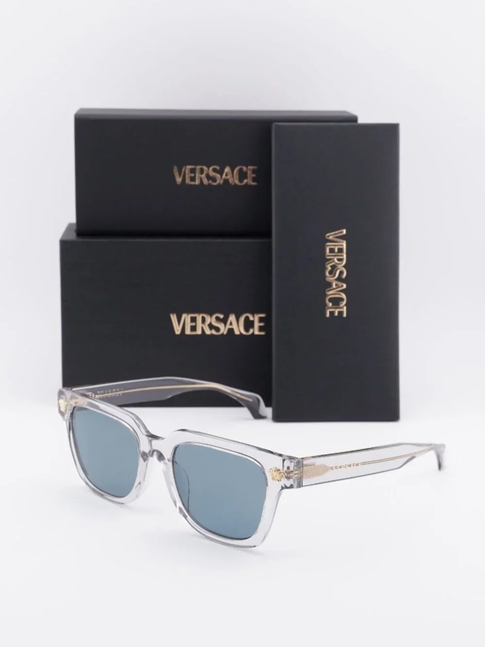Versace VE4510U 530580 Unisex Square Sunglasses – Grey / Blue